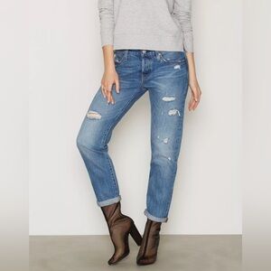 Levi’s 501 Distressed Straight Leg Jeans Button Fly Size 25